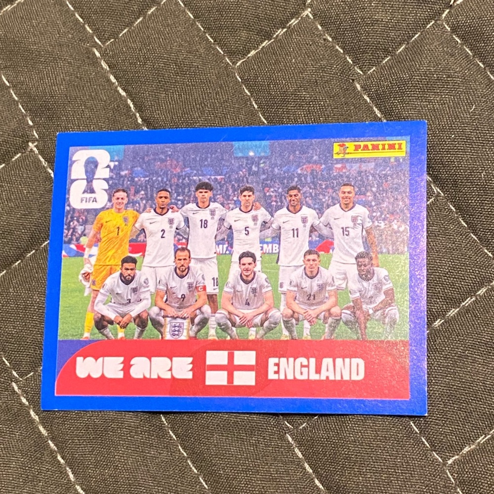 England national team panini sticker